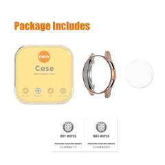 ENKAY For Samsung Galaxy Watch4 Classic 42mm ENKAY Hat-Prince Full Coverage Electroplate Soft Case TPU HD Clear Cover + Tempered Glass Protector, For Samsung Galaxy Watch4 Classic 42mm