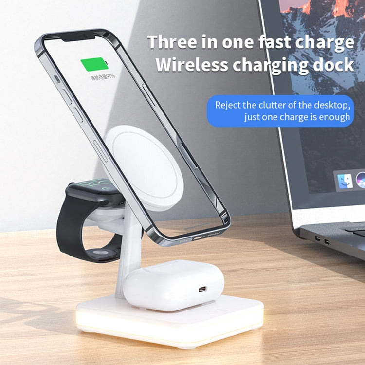 WX-991 Magnetic 4 in 1 Wireless Charger for iPhone 12 Series / iWatch / AirPods or other Smart Phones