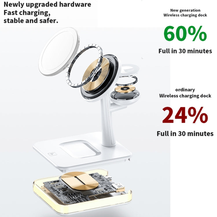 WX-991 Magnetic 4 in 1 Wireless Charger for iPhone 12 Series / iWatch / AirPods or other Smart Phones