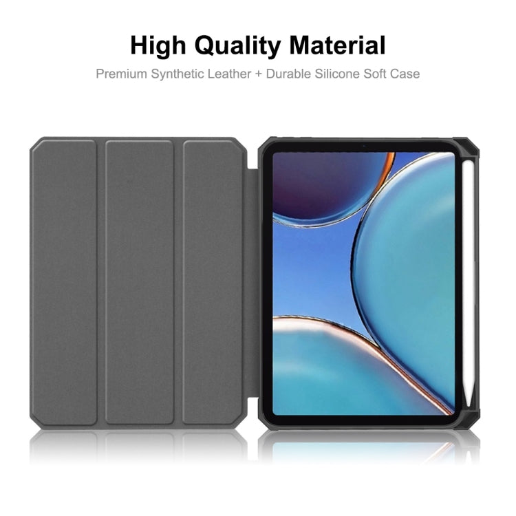 ENKAY Custer Texture Horizontal Flip PU+TPU Leather Case with Three-folding Holder & Sleep / Wake-up Function & Pen Holder for iPad mini 2024 / mini 6, For iPad mini 6 2021