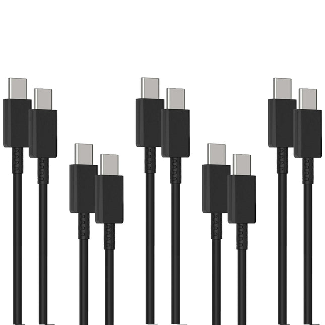 XJ-69 5 PCS 1m 3A USB-C / Type-C to Type-C TPU Charging Sync Data Cable for Mobile Phone, 5 PCS