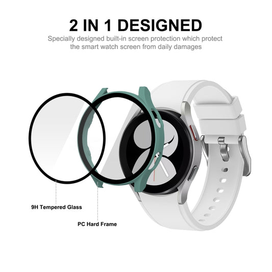 ENKAY Hat-Prince Full Coverage PC Frame + Tempered Glass Protector Composite Case for Samsung Galaxy Watch4 40mm