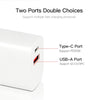 CS-20W Mini Portable PD3.0 + QC3.0 Dual Ports Fast Charger with 3A Type-C to 8 Pin Data Cable, Charger + Type-C to 8 Pin Cable