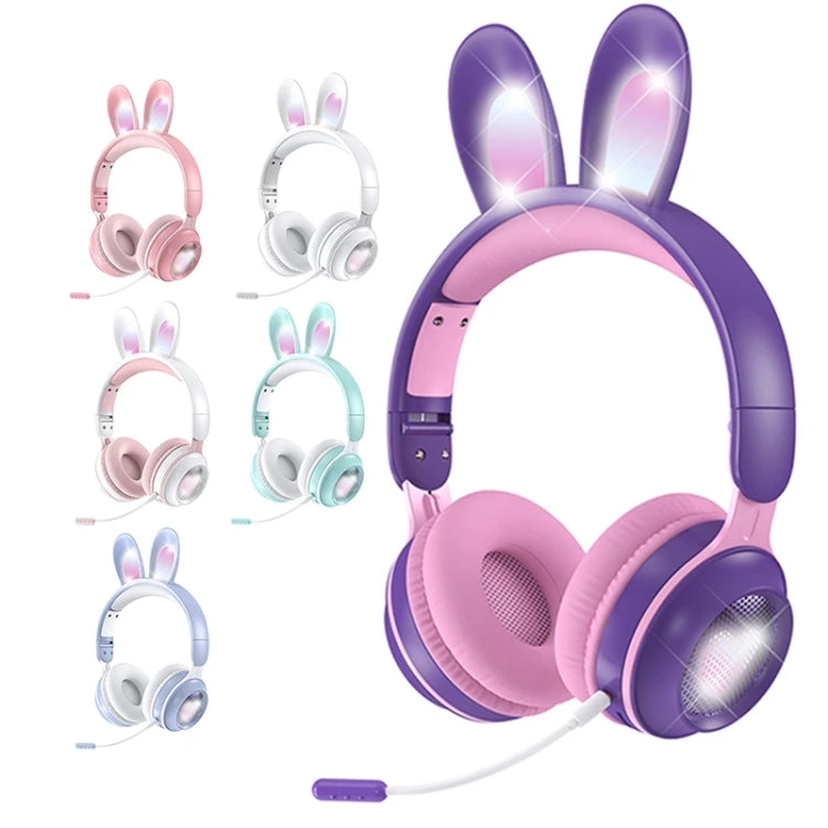 KE-01 Rabbit Ear Wireless Bluetooth 5.0 Stereo Music Foldable Headset with Mic For PC