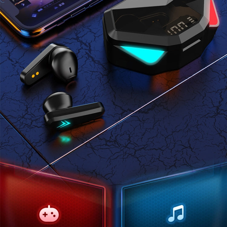 TWS-Y04 Bluetooth 5.0 TWS Binaural True Stereo Touch Control Gaming Earphone with LED Charging Case