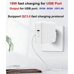 A6 PD 65W USB-C / Type-C + QC3.0 USB Laptop Adapter + 1.8m USB-C / Type-C to MagSafe 2 / T Data Cable Set for MacBook Series,, US Plug, US Plug + EU Plug, US Plug + AU Plug, US Plug + UK Plug, US Plug + EU Plug + UK Plug, US Plug + EU Plug + AU + UK Plug