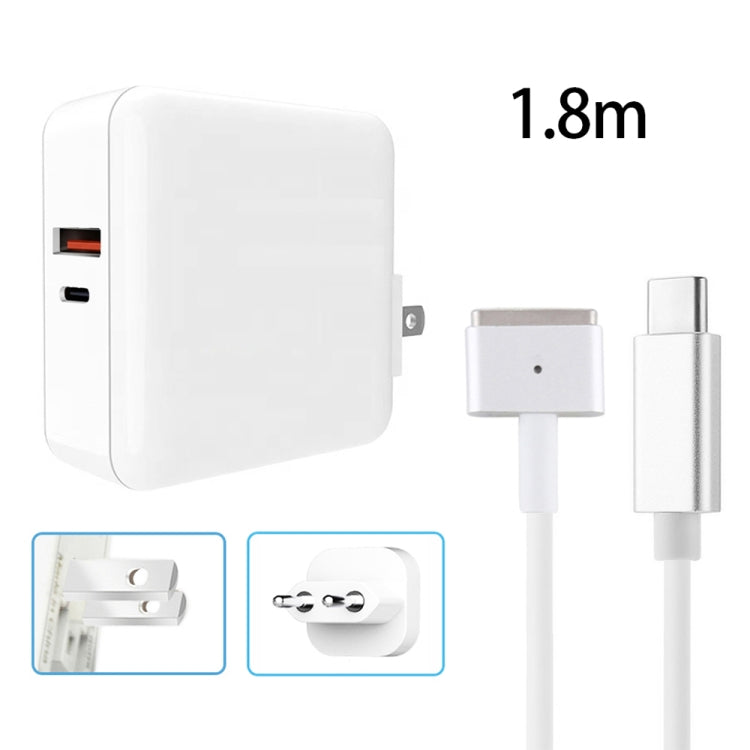 A6 PD 65W USB-C / Type-C + QC3.0 USB Laptop Adapter + 1.8m USB-C / Type-C to MagSafe 2 / T Data Cable Set for MacBook Series,, US Plug, US Plug + EU Plug, US Plug + AU Plug, US Plug + UK Plug, US Plug + EU Plug + UK Plug, US Plug + EU Plug + AU + UK Plug