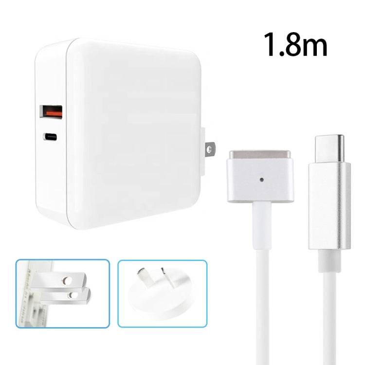 A6 PD 65W USB-C / Type-C + QC3.0 USB Laptop Adapter + 1.8m USB-C / Type-C to MagSafe 2 / T Data Cable Set for MacBook Series,, US Plug, US Plug + EU Plug, US Plug + AU Plug, US Plug + UK Plug, US Plug + EU Plug + UK Plug, US Plug + EU Plug + AU + UK Plug