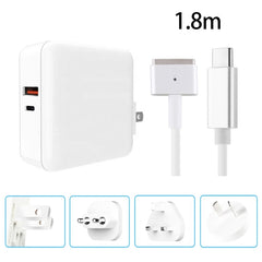 A6 PD 65W USB-C / Type-C + QC3.0 USB Laptop Adapter + 1.8m USB-C / Type-C to MagSafe 2 / T Data Cable Set for MacBook Series,, US Plug, US Plug + EU Plug, US Plug + AU Plug, US Plug + UK Plug, US Plug + EU Plug + UK Plug, US Plug + EU Plug + AU + UK Plug