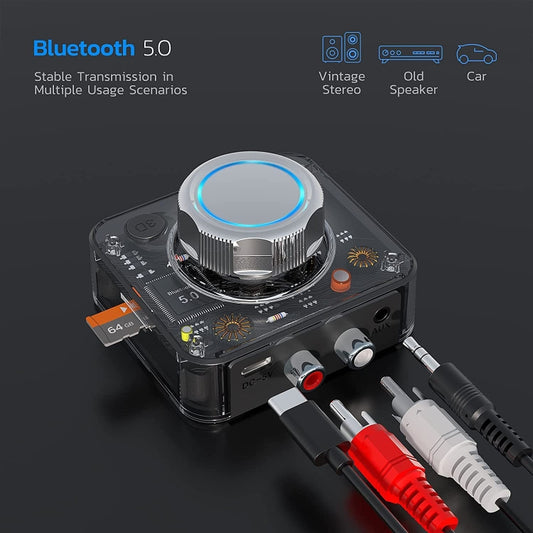 C39 Bluetooth 5.0 Receiver RCA to 3.5mm Wireless Audio Converter Supporrt TF Card, C39