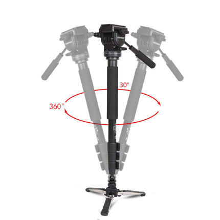 YUNTENG VCT-288 Tripod Mount Monopod with Fluid Drag Head, VCT-288