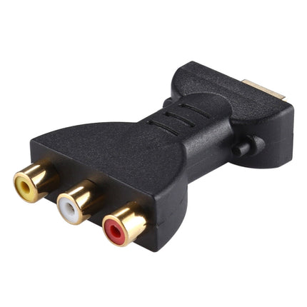 Gold-plated HDMI Male to 3 RGB RCA Video Audio Adapter AV Component Converter for DVD Projector, HDMI