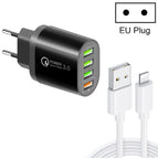 EU Plug + 8 Pin Cable / Black