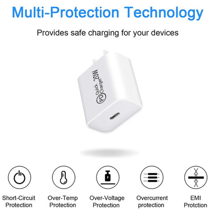 AU-20W PD USB-C / Type-C Travel Charger for Mobile Phone, AU Plug, AU Plug