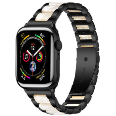 Metal + Resin Watchband For Apple Watch Series, 7 41mm / 6&SE&5&4 40mm / 3&2&1 38mm, 7 45mm / 6&SE&5&4 44mm / 3&2&1 42mm