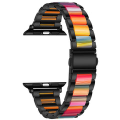 Metal + Resin Watchband For Apple Watch Series, 7 41mm / 6&SE&5&4 40mm / 3&2&1 38mm, 7 45mm / 6&SE&5&4 44mm / 3&2&1 42mm