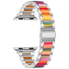 Metal + Resin Watchband For Apple Watch Series, 7 41mm / 6&SE&5&4 40mm / 3&2&1 38mm, 7 45mm / 6&SE&5&4 44mm / 3&2&1 42mm