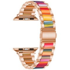 Metal + Resin Watchband For Apple Watch Series, 7 41mm / 6&SE&5&4 40mm / 3&2&1 38mm, 7 45mm / 6&SE&5&4 44mm / 3&2&1 42mm