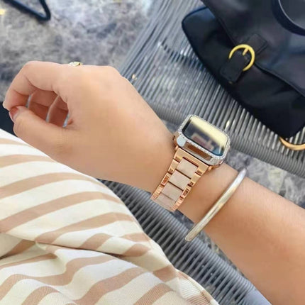 Metal + Resin Watchband For Apple Watch Series, 7 41mm / 6&SE&5&4 40mm / 3&2&1 38mm