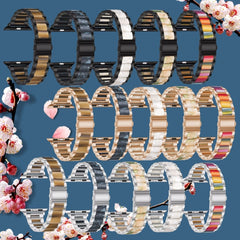 Metal + Resin Watchband For Apple Watch Series, 7 41mm / 6&SE&5&4 40mm / 3&2&1 38mm, 7 45mm / 6&SE&5&4 44mm / 3&2&1 42mm