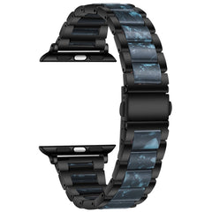 Metal + Resin Watchband For Apple Watch Series, 7 41mm / 6&SE&5&4 40mm / 3&2&1 38mm, 7 45mm / 6&SE&5&4 44mm / 3&2&1 42mm