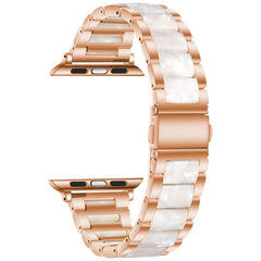 Metal + Resin Watchband For Apple Watch Series, 7 41mm / 6&SE&5&4 40mm / 3&2&1 38mm, 7 45mm / 6&SE&5&4 44mm / 3&2&1 42mm