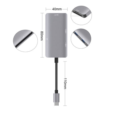 5 in 1 Data Read HUB Adapter with SD / TF / CF Card, Dual USB3.0 Ports, Dual USB3.0+SD / TF / CF Card