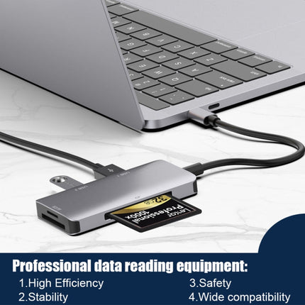 5 in 1 Data Read HUB Adapter with SD / TF / CF Card, Dual USB3.0 Ports, Dual USB3.0+SD / TF / CF Card