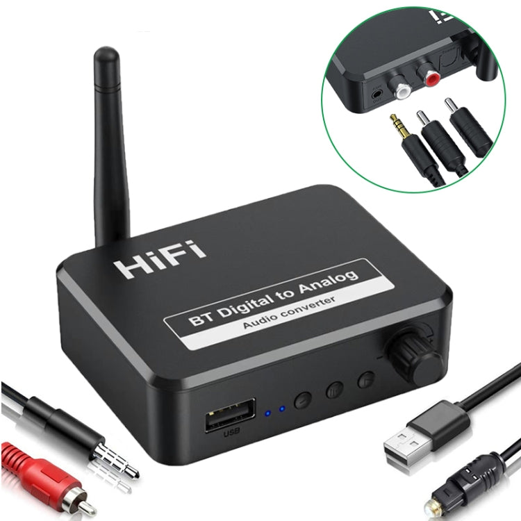 B35 Bluetooth 5.0 Receiver Digital to Analog 3.5mm Audio Converter, B35