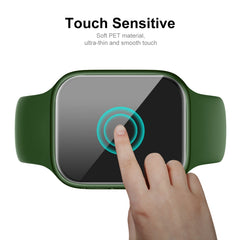 ENKAY Carbon Fiber PC Case + Full Coverage PET Screen Protector, For Apple Watch Series 8 / 7 41mm, For Apple Watch Series 8 / 7 45mm