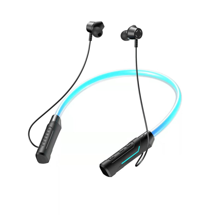 JG4 Flashing LED Neck-mounted Stereo Bluetooth Wireless Earphone