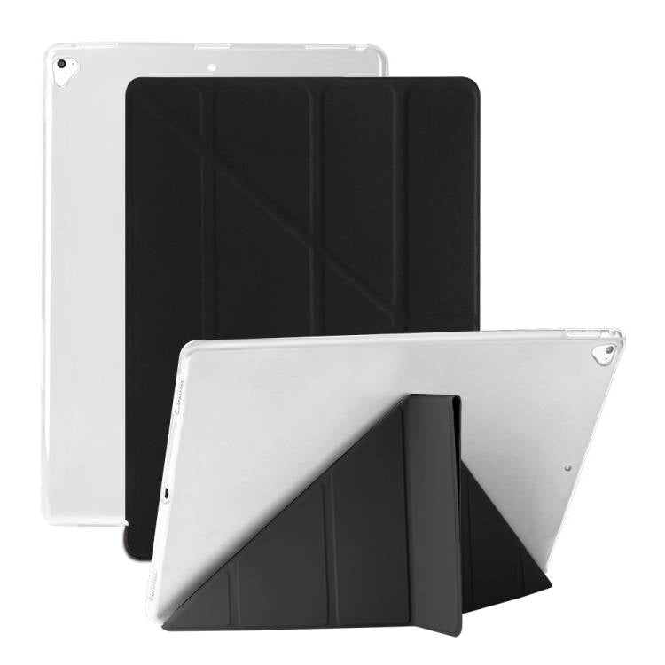 Multi-folding TPU Back Flip Leather Smart Tablet Case for iPad Pro 12.9 inch 2015 / 2017