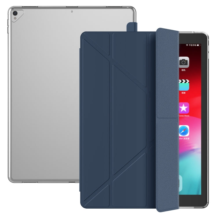 Multi-folding TPU Back Flip Leather Smart Tablet Case for iPad Pro 12.9 inch 2015 / 2017