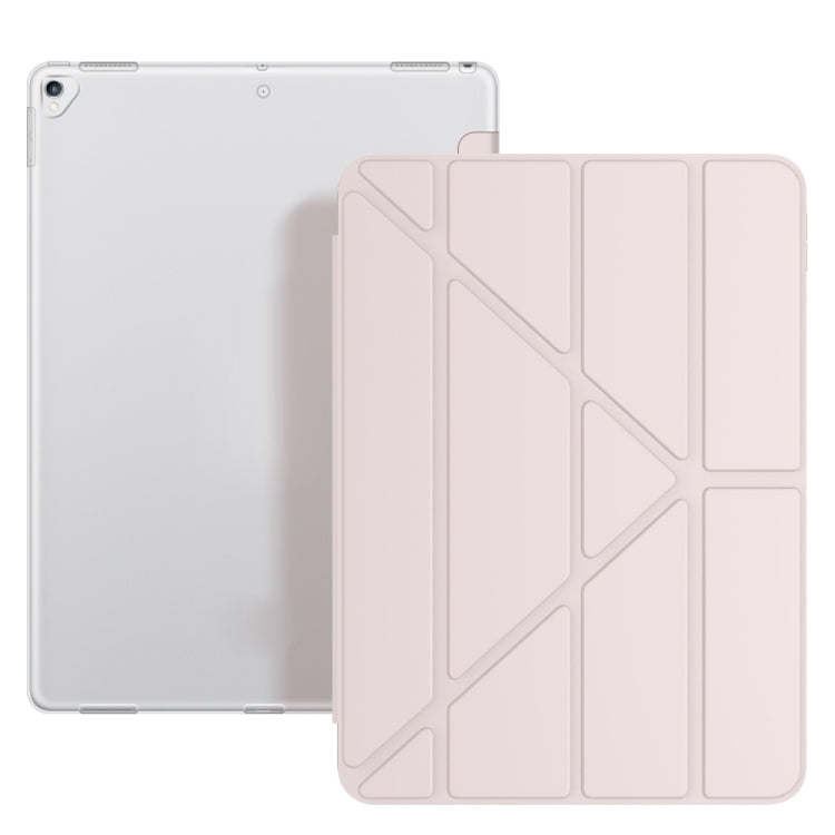 Multi-folding TPU Back Flip Leather Smart Tablet Case for iPad Pro 12.9 inch 2015 / 2017