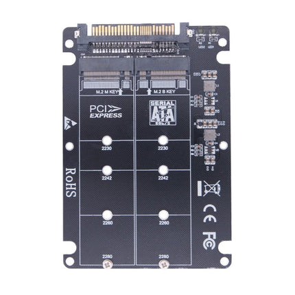 NGFF M.2 NVME to U.2 2 Ports Adapter Card Dual SSD to U.2 SFF-8639 Card Adapter