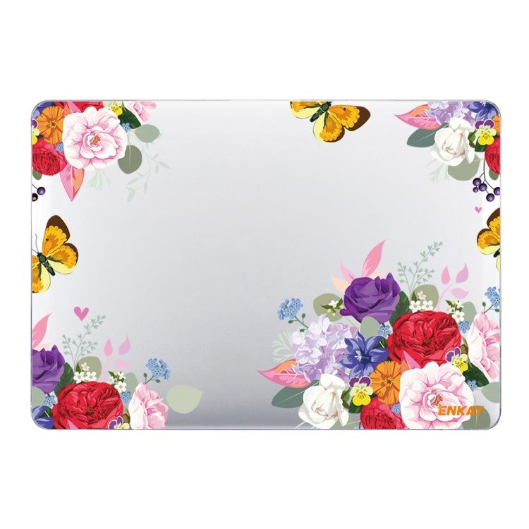 ENKAY Flower Series Pattern Laotop Protective Crystal Case For MacBook Air 13.3 inch A1932 / A2179 / A2337, For MacBook Air 13.3 inch A1932 / A2179 / A2337