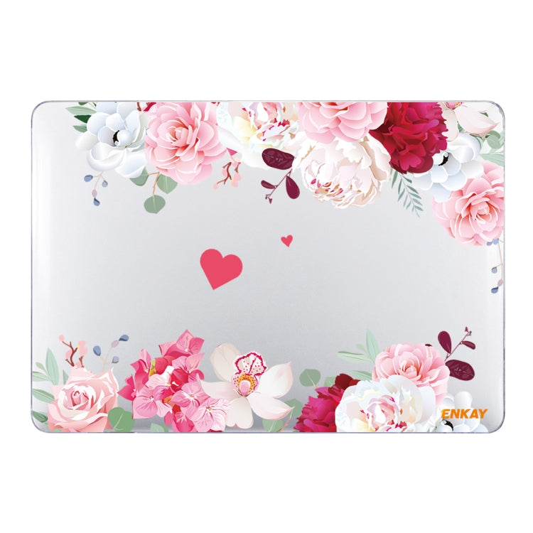 ENKAY Flower Series Pattern Laotop Protective Crystal Case For MacBook Air 13.3 inch A1932 / A2179 / A2337, For MacBook Air 13.3 inch A1932 / A2179 / A2337