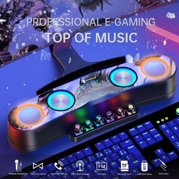 Newrixing NR555 Desktop Colorful LED Gaming Bluetooth Speaker Support TF & FM