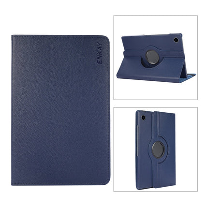 For Samsung Galaxy Tab A8 10.5 2021 X200/X205 ENKAY 360 Degree Rotation Litchi Leather Smart Case