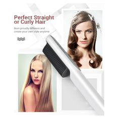 K-SKIN KD380 Hair Straightener Electric Straight Hair Curler Comb Brush PTC Heating Ceramic Straight Hair Brush, UK Plug, Black, UK Plug, White, EU Plug, Black, EU Plug, White