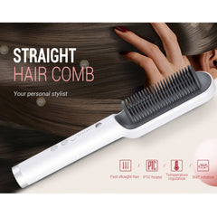 K-SKIN KD380 Hair Straightener Electric Straight Hair Curler Comb Brush PTC Heating Ceramic Straight Hair Brush, UK Plug, Black, UK Plug, White, EU Plug, Black, EU Plug, White
