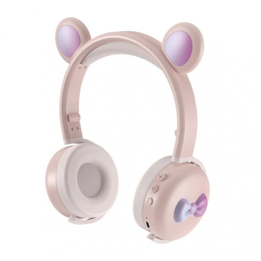 AEC BK7 Cute Bear Children Wireless Bluetooth Headset with LED Light