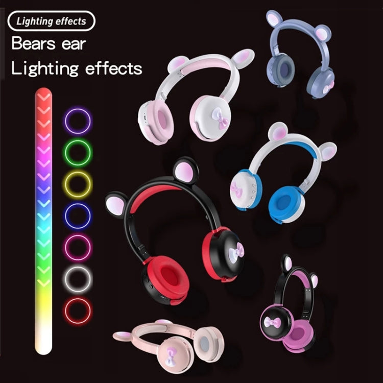 AEC BK7 Cute Bear Children Wireless Bluetooth Headset with LED Light