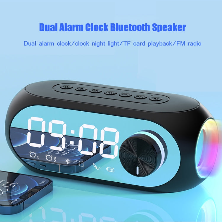 AEC S8 Alarm Clock Bluetooth Speakers with LED Light Support TF / FM, S8