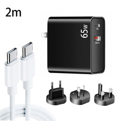 PD-65W USB-C / Type-C + QC3. 0 USB Laptop Charging Adapter + 2m USB-C / Type-C to USB-C / Type-C Data Cable Set, EU Plug / AU Plug / US Plug / UK Plug, USB-C / Type-C Cable, EU Plug / AU Plug / US Plug / UK Plug