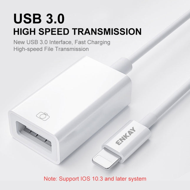 ENKAY ENK-AT108 8 Pin to USB 3.0 OTG Adapter Data Cable for iPhone / iPad, ENK-AT108