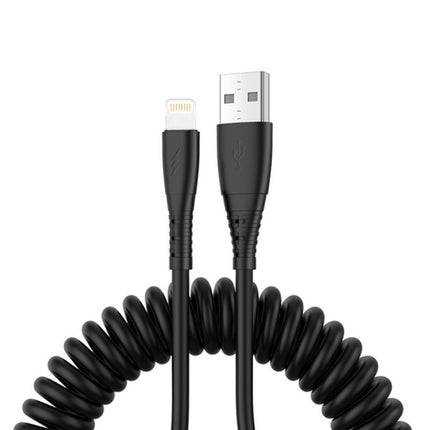 1.5m Spring Telescopic Mobile Phone Fast Charging Data Cable, USB to 8 Pin, USB to Type-C, USB to Micro USB