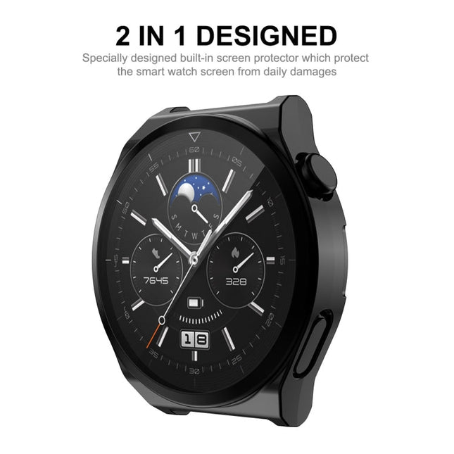 ENKAY Full Coverage Electroplated Soft TPU Case with Screen Protection, For Huawei Watch GT 3 Pro 43mm, For Huawei Watch GT 3 Pro 46mm