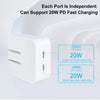 SDC-40W Dual PD USB-C / Type-C Ports Charger with Type-C to 8 Pin Data Cable, UK Plug, UK Plug + 1m 8 Pin Cable, UK Plug + 1.5m 8 Pin Cable, UK Plug + 2m 8 Pin Cable