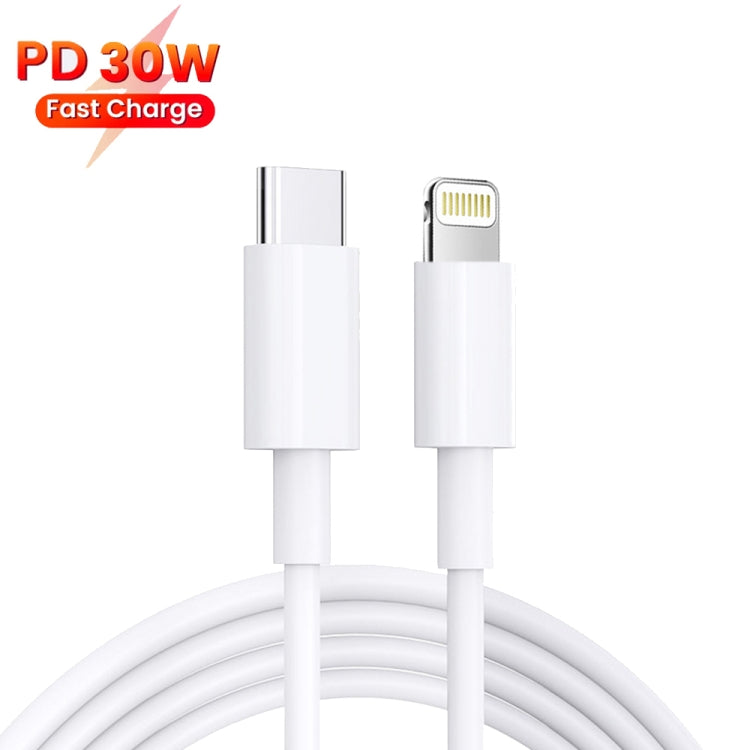 PD 35W Dual USB-C / Type-C Ports Charger with Type-C to 8 Pin Data Cable, UK Plug, UK Plug + 1m 8 Pin Cable, UK Plug + 1.5m 8 Pin Cable, UK Plug + 2m 8 Pin Cable